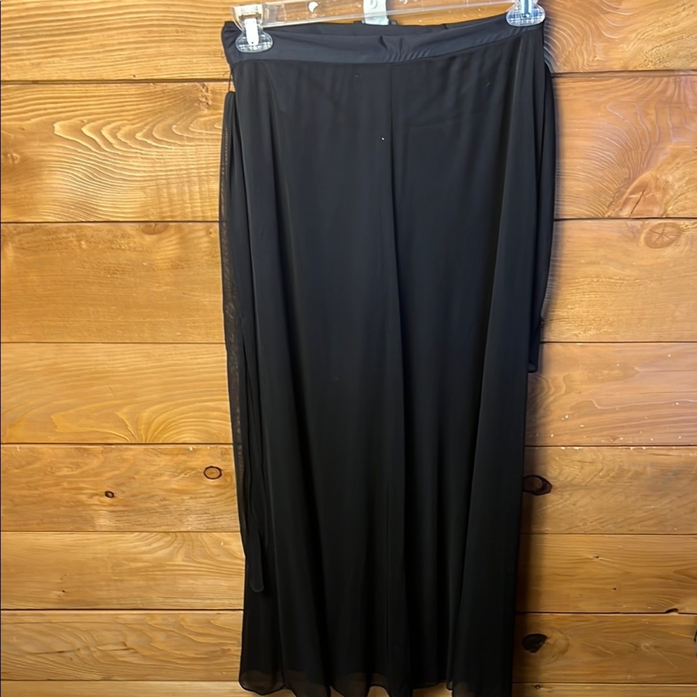 Sam and Jess Women's‎ Wide Leg Pants Black Tummy Control High Rise Tie Cocktail